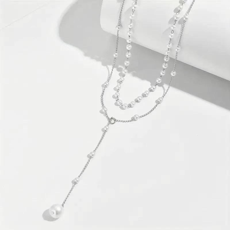 Pearl Double Layer Twin Pearl Necklace - Image 4