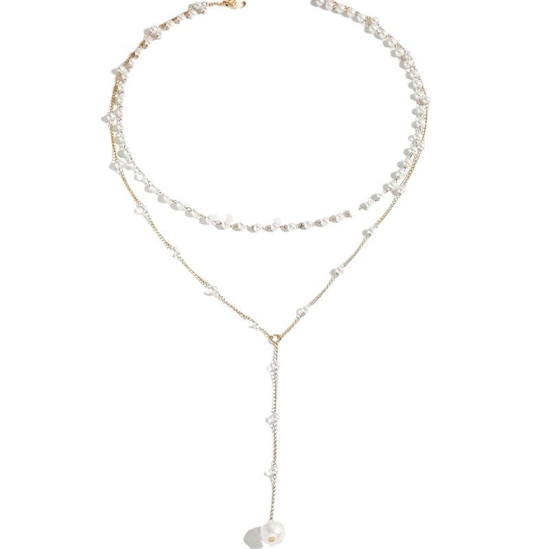 Pearl Double Layer Twin Pearl Necklace - Image 6
